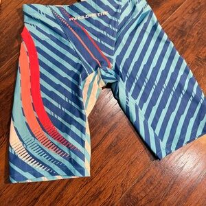 Kids Striped Swim Shorts - Blue and Red
